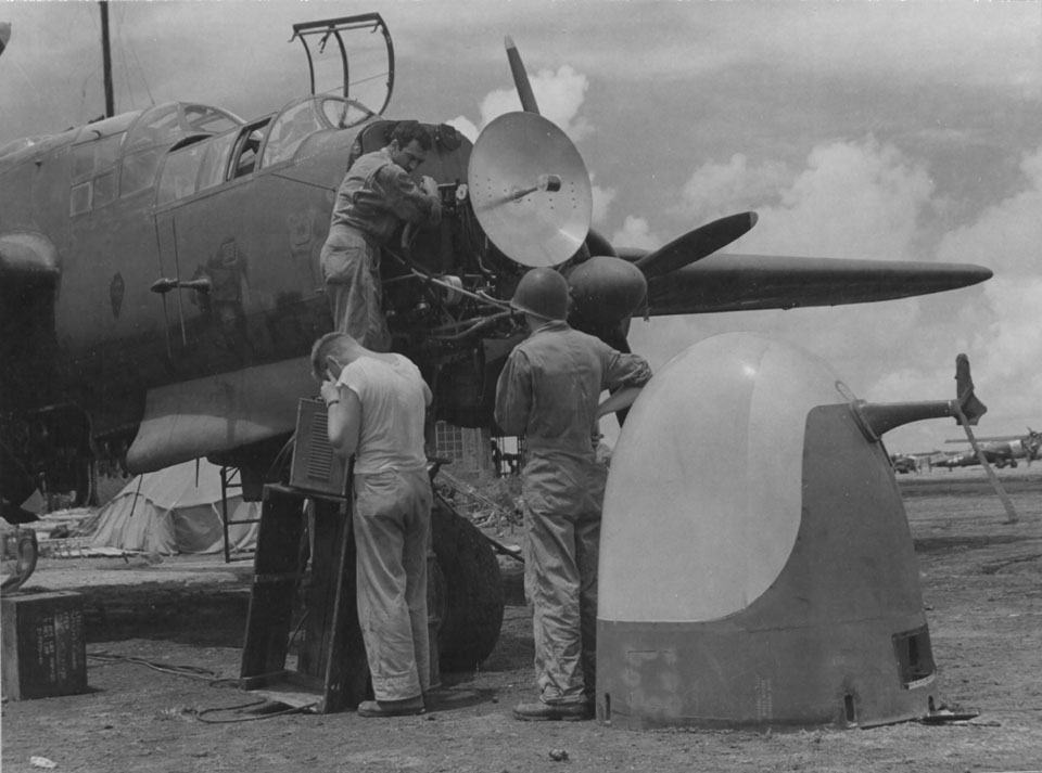 Technicians Repair Radar on P-61