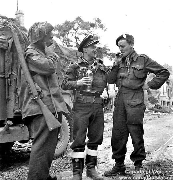 Canadian soldiers celebrating