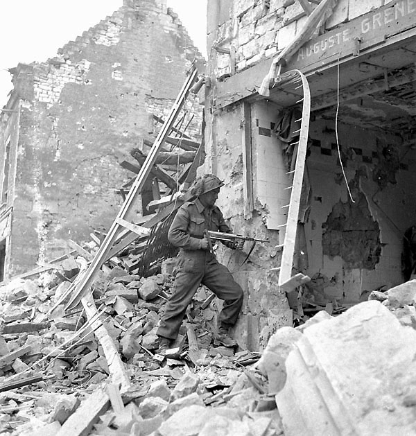 British Army infantryman in Caen