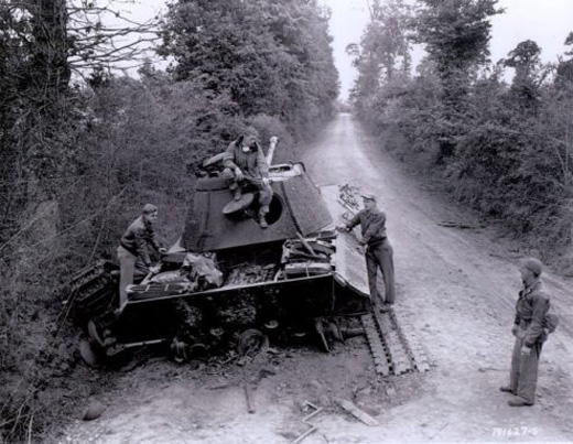 Pilots Inspecting German Tank