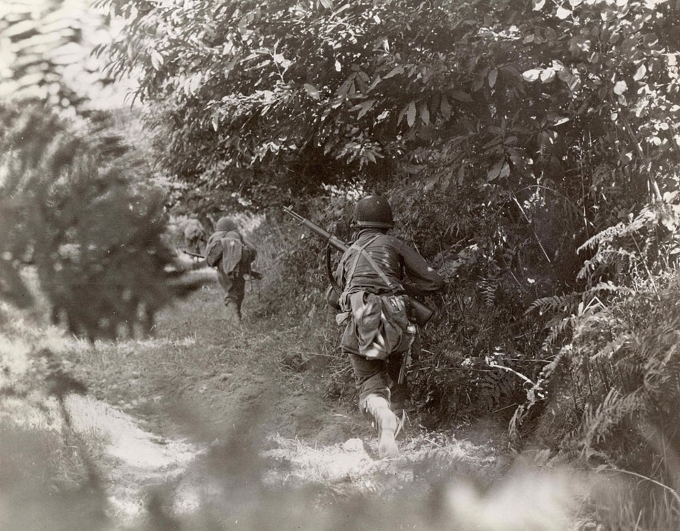 Advancing Near Normandy Hedgerows