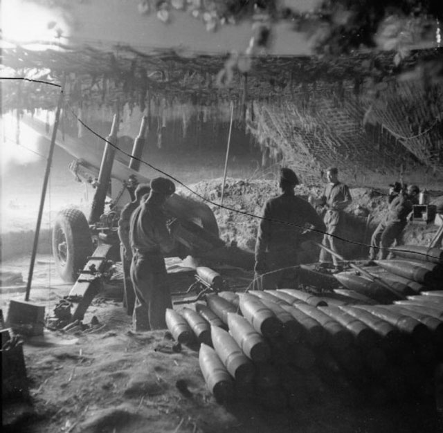 5.5in Medium Guns Firing at Night