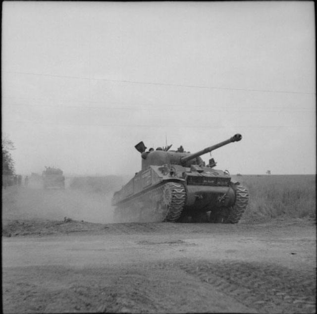 A Sherman Firefly Advances