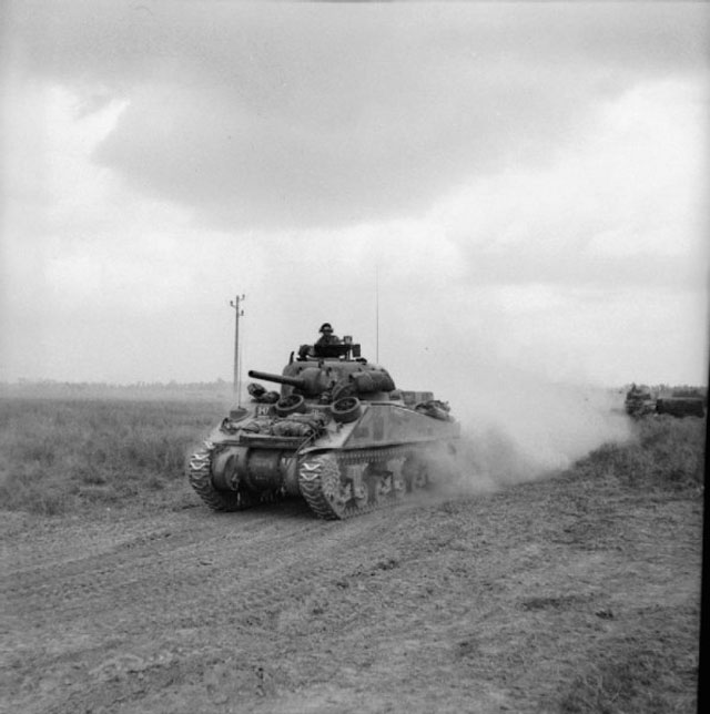 A  Sherman Tank Aadvances