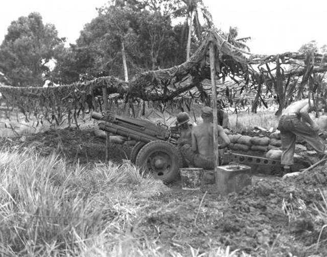 75-mm Pack Howitzer Fires in Support of Marines