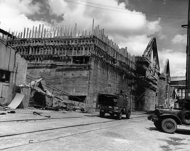 Unfinished sub pen at Cherbourg