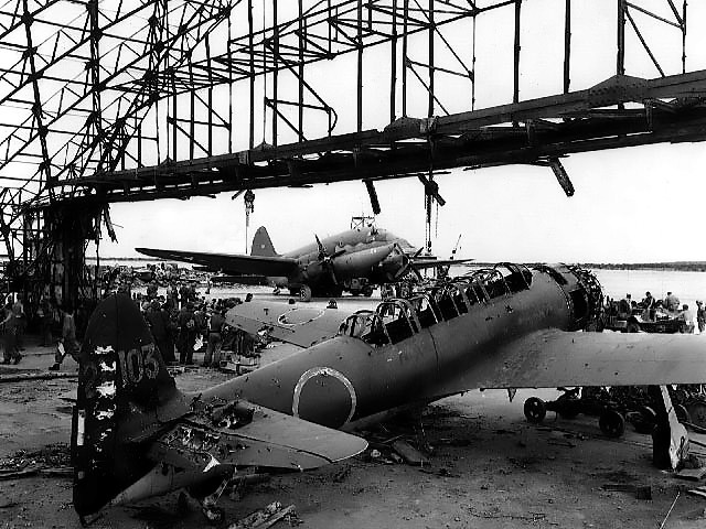 A wrecked Japanese plane