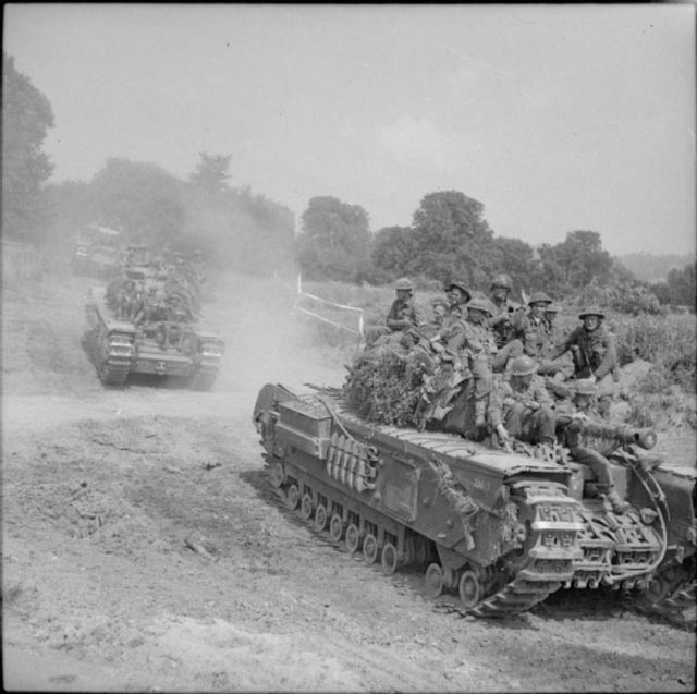 Churchill Tanks Carrying Infantry