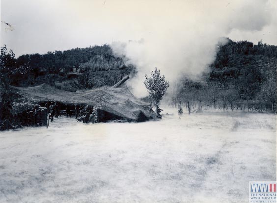 US artillery firing on enemy