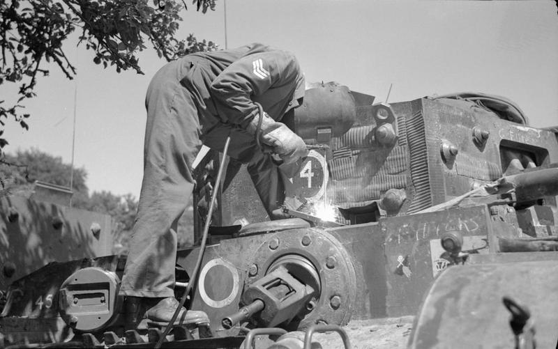 Welding Armor on a Churchill Tank