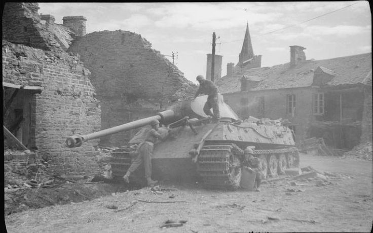 Inspecting a Knocked-out King Tiger Tank