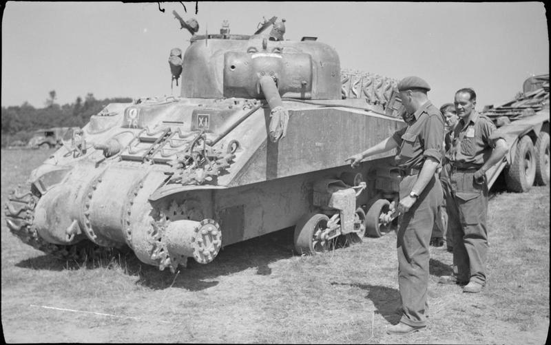 Disabled Sherman Tank at a Workshop