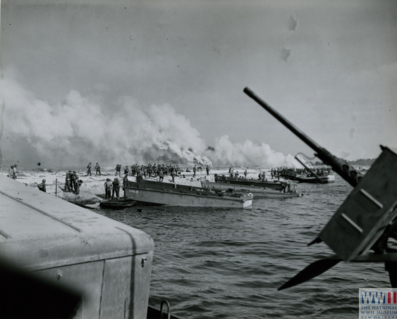 Landing craft on the beaches