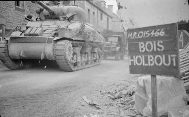 Sherman Tank Moving through Bois Holbout