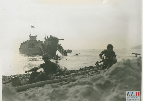 Wading to Shore from Landing Craft