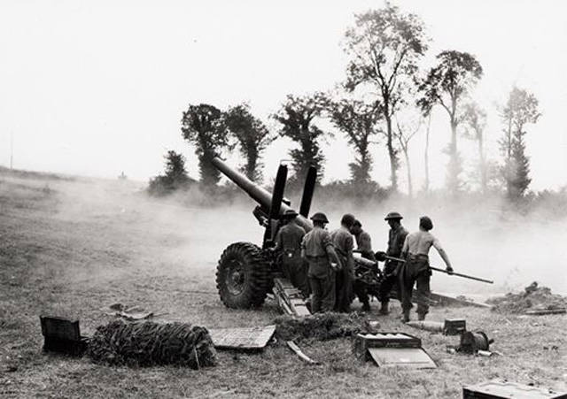 Artillery in Action in Normandy