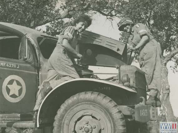 French women performing maintenance