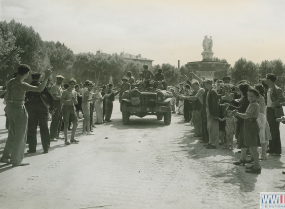 Cheering US Soldiers in Aix-en-Provence