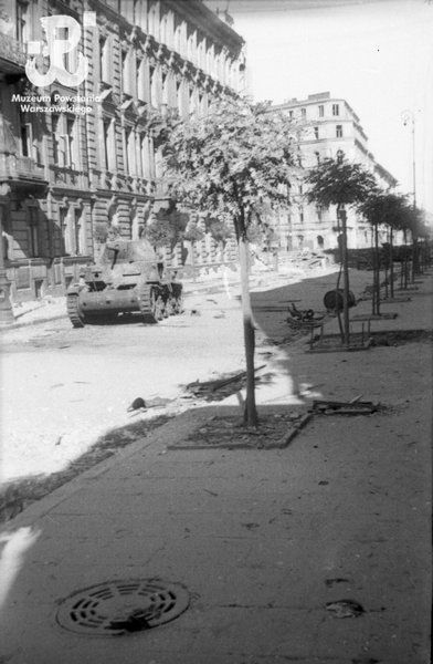 Knocked out German tank