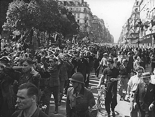 German POWs Are Led through the Streets of Paris