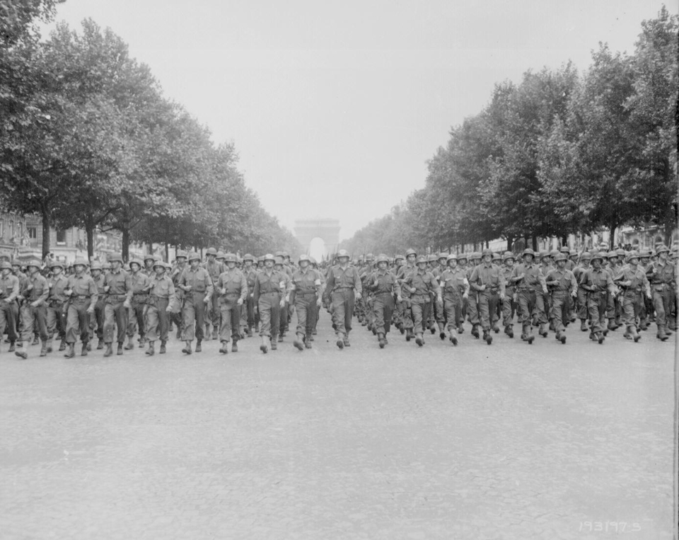 28th Infantry Division March down the Champs Elysees