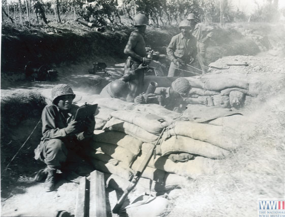 African American Mortar Crew in Combat