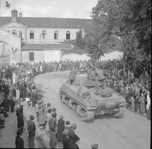 Sherman Tank Enters Beauvais