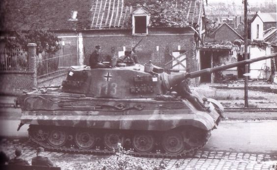 German Tiger Tank Passing Through Beauvais