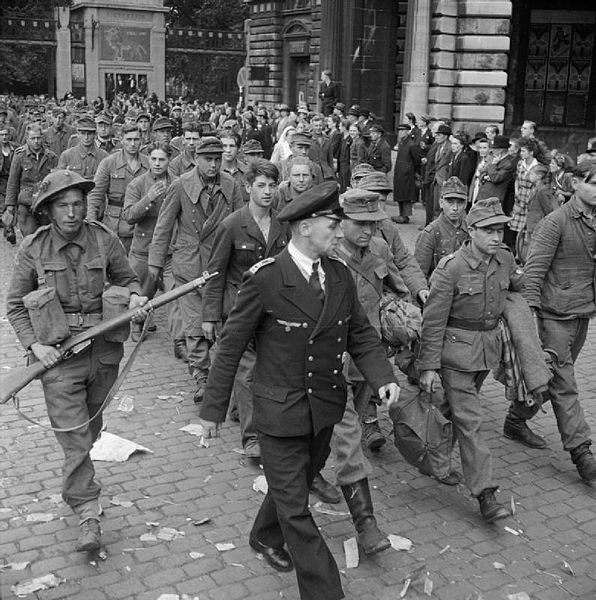 German prisoners being paraded