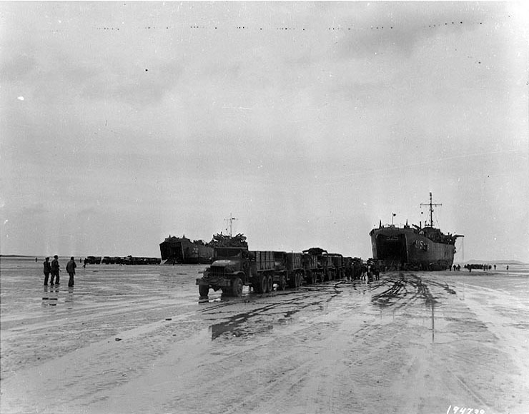 LSTs Unloading Directly onto Trucks