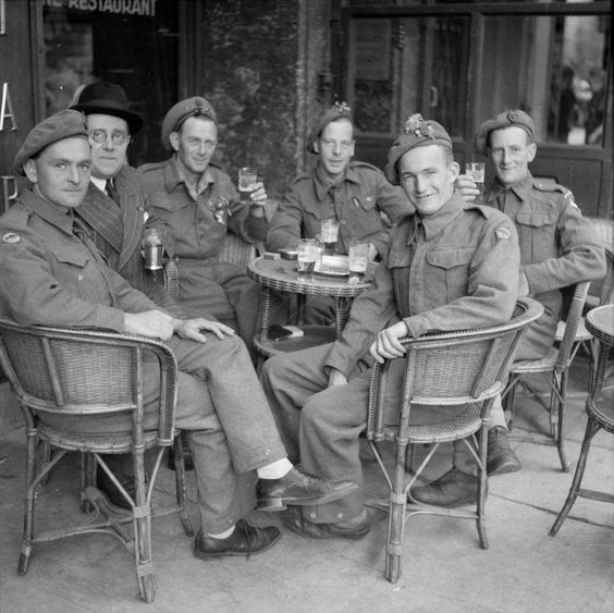 British Troops Enjoy a Drink