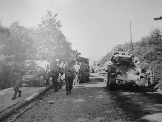 Americans on a Road in Belgium