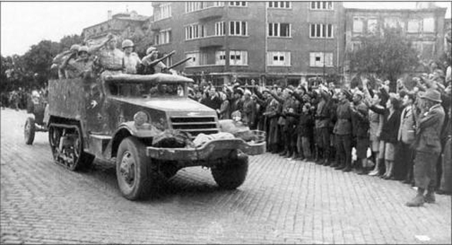 M2 half-track towing 76mm ZIS-3 gun