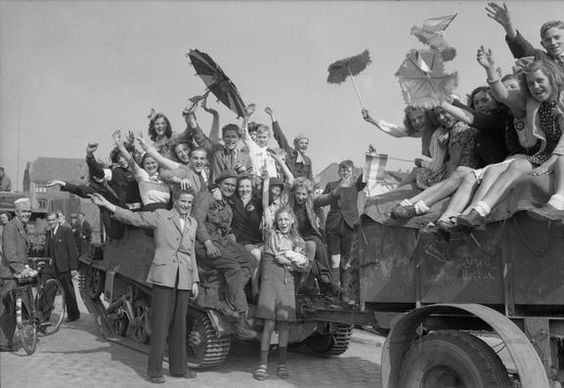 Dutch Civilians Cheering in Eindhoven