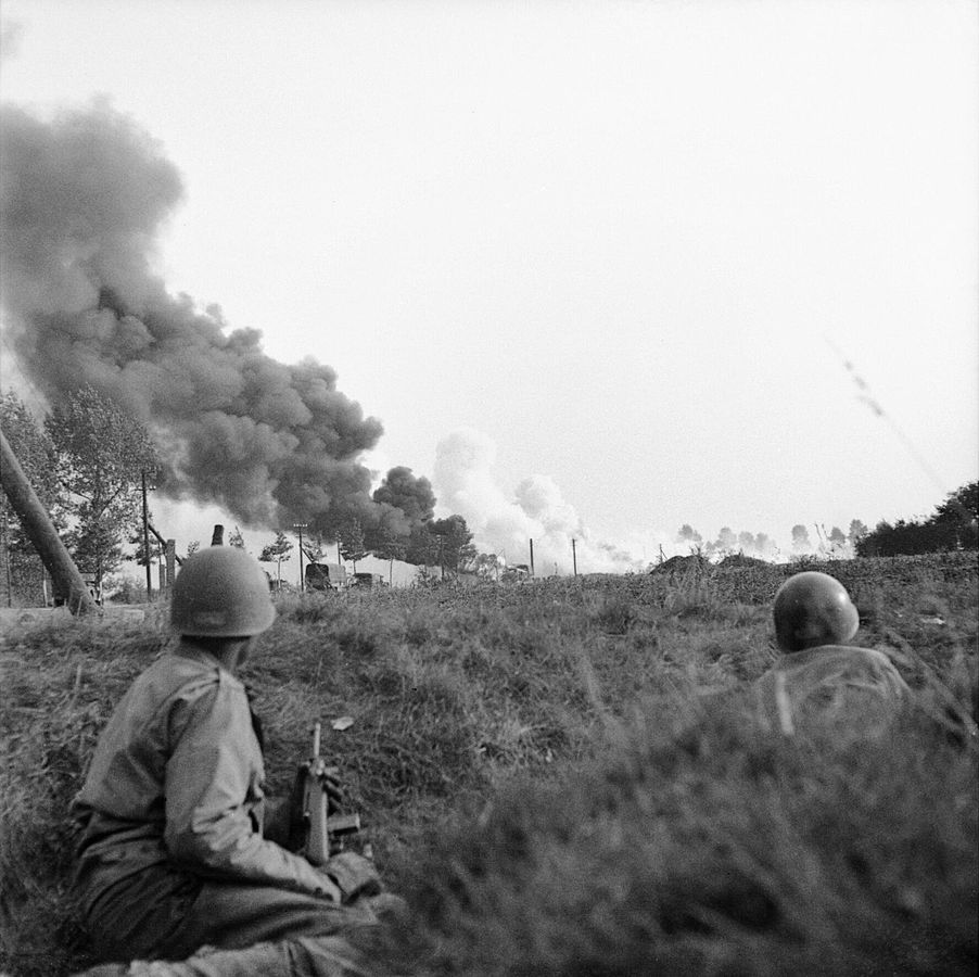 Convoy of Allied Trucks Under Fire