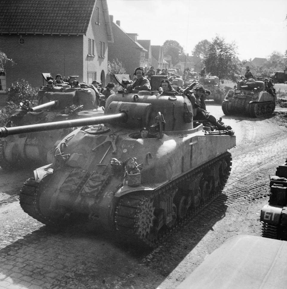 British Armor Passes Through Deurne