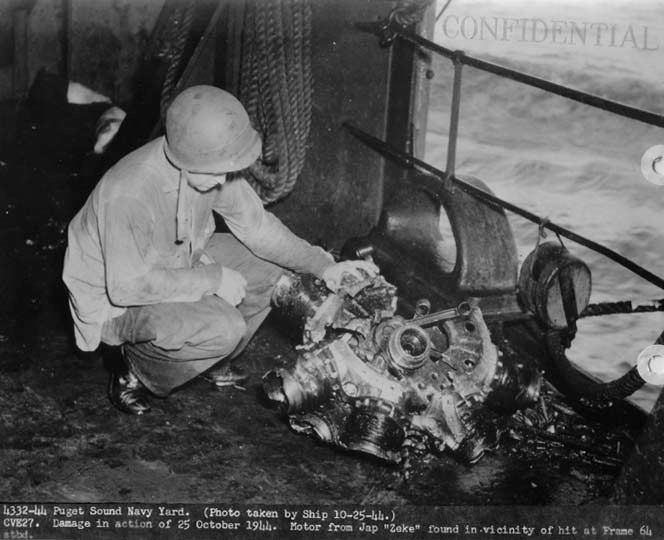 Inspecting the Engine of a Japanese Zero