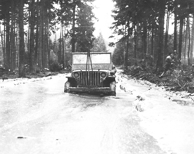 Jeep in the Mud in Huertgen Forest