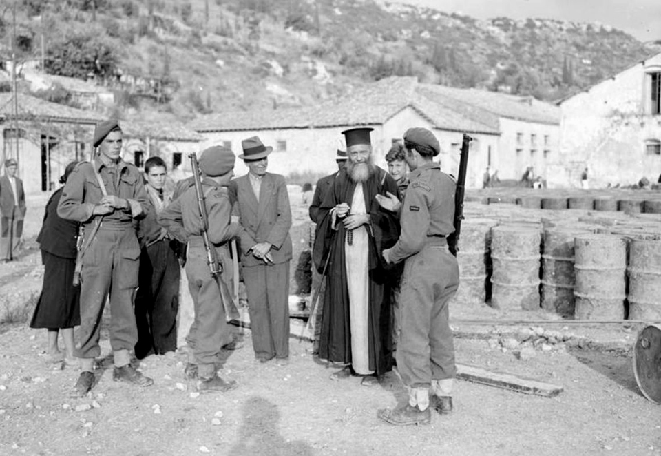 Royal Air Force Airmen Talking with Locals