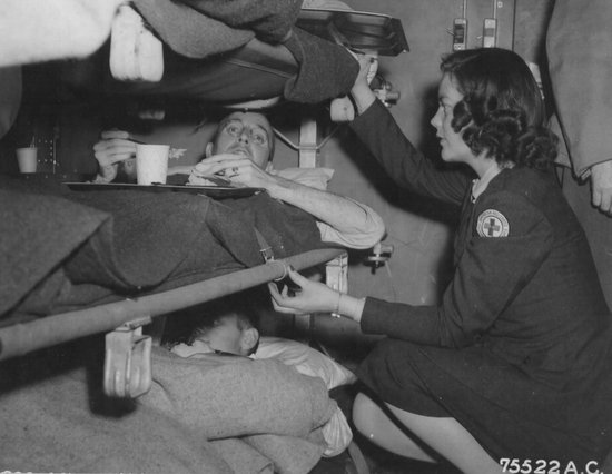 Red Cross Workers Serve Food