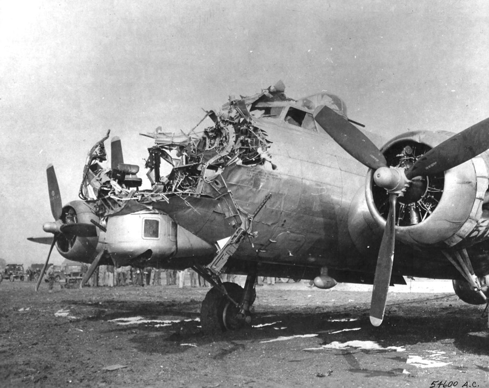 Damaged B-17