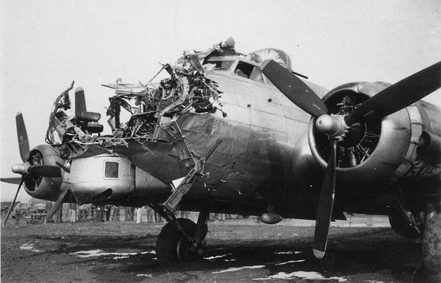 Crippled B-17