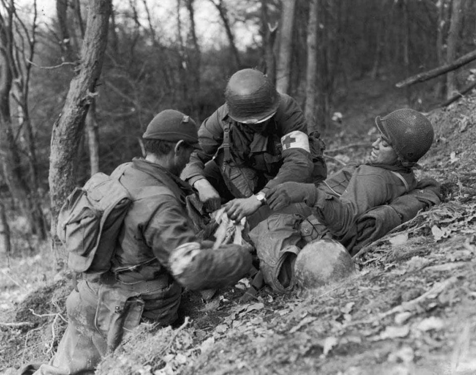Wounded Soldier Being Treated
