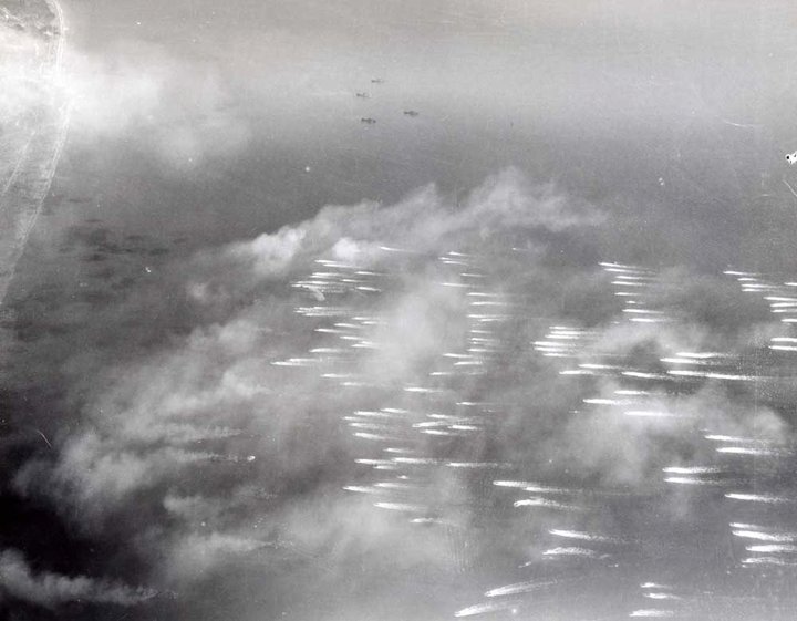 Landing craft running for shore