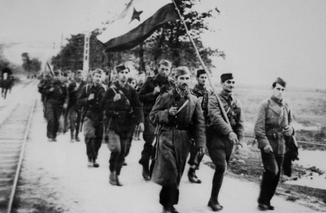 Yugoslav Partisans on the march