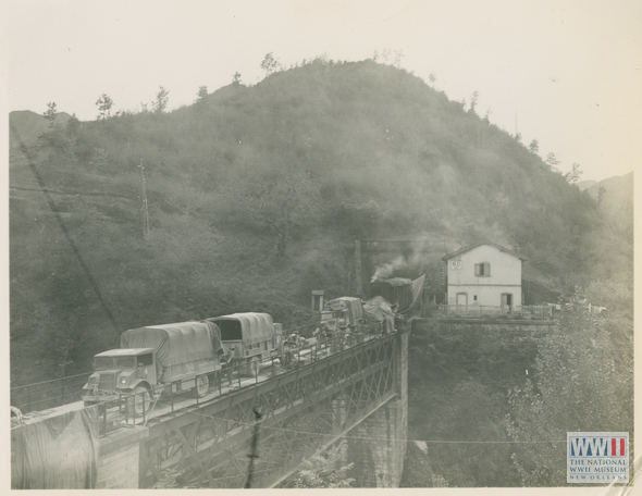 Convoy of Allied trucks