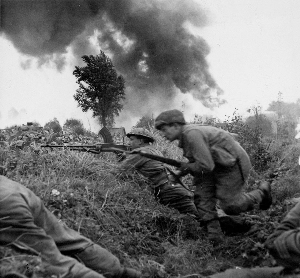 British Soldiers Taking Cover