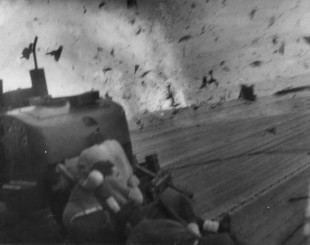 Kamikaze strikes <i>USS Santee</i>