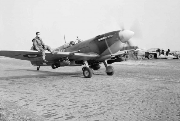 A Supermarine Spitfire Mark IXE Taxies Out