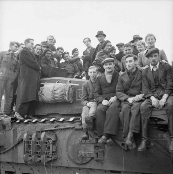 Dutch Civilians on a Churchill Tank